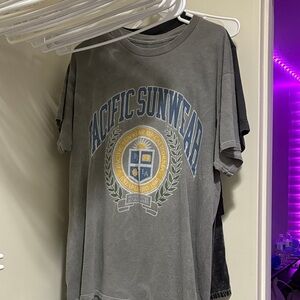 Pacific Sunwear Charcoal Crest Tee